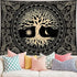 Tree of Life Tapestry Gloden Sun and Moon Wall Hanging Tapestry